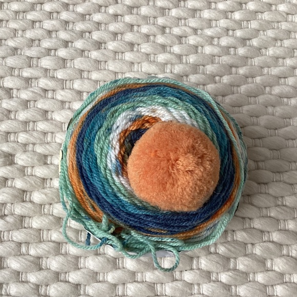 Caron Cupcakes Arn Pumpkin Pie Orange Pom Pom Knit Crochet Hat Beanie New - Picture 2 of 7